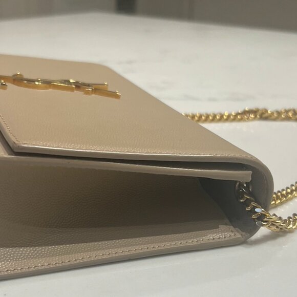 YSL Kate Medium Grain De Poudre Embossed Leather Dark Beige - Picture 8 of 10